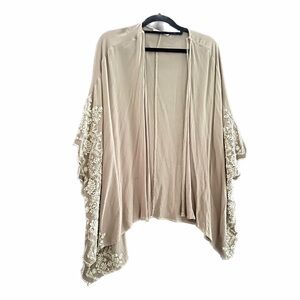 KIMONO 🌟 Tan Gray | Lace Trim